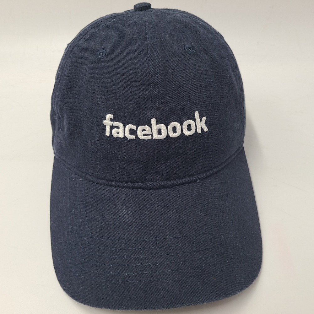 Facebook Hat Strapback (Fits Small) Pacific Headwear Blue White Logo Tech Promo